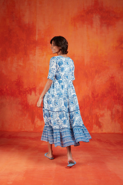 PEGGY MIDI DRESS LETICIA BLUE