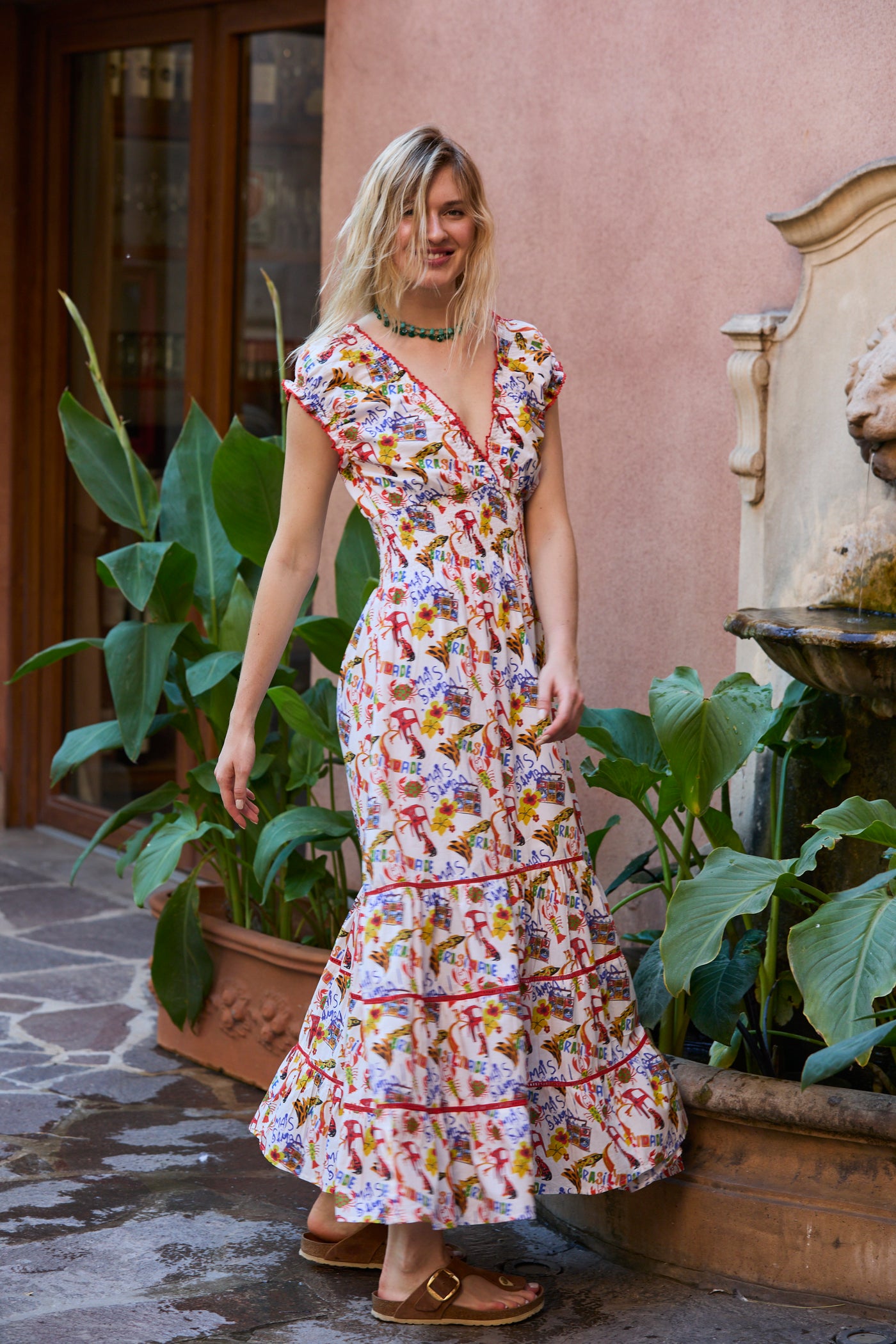 HILDA MIDI DRESS CARNAVAL RED