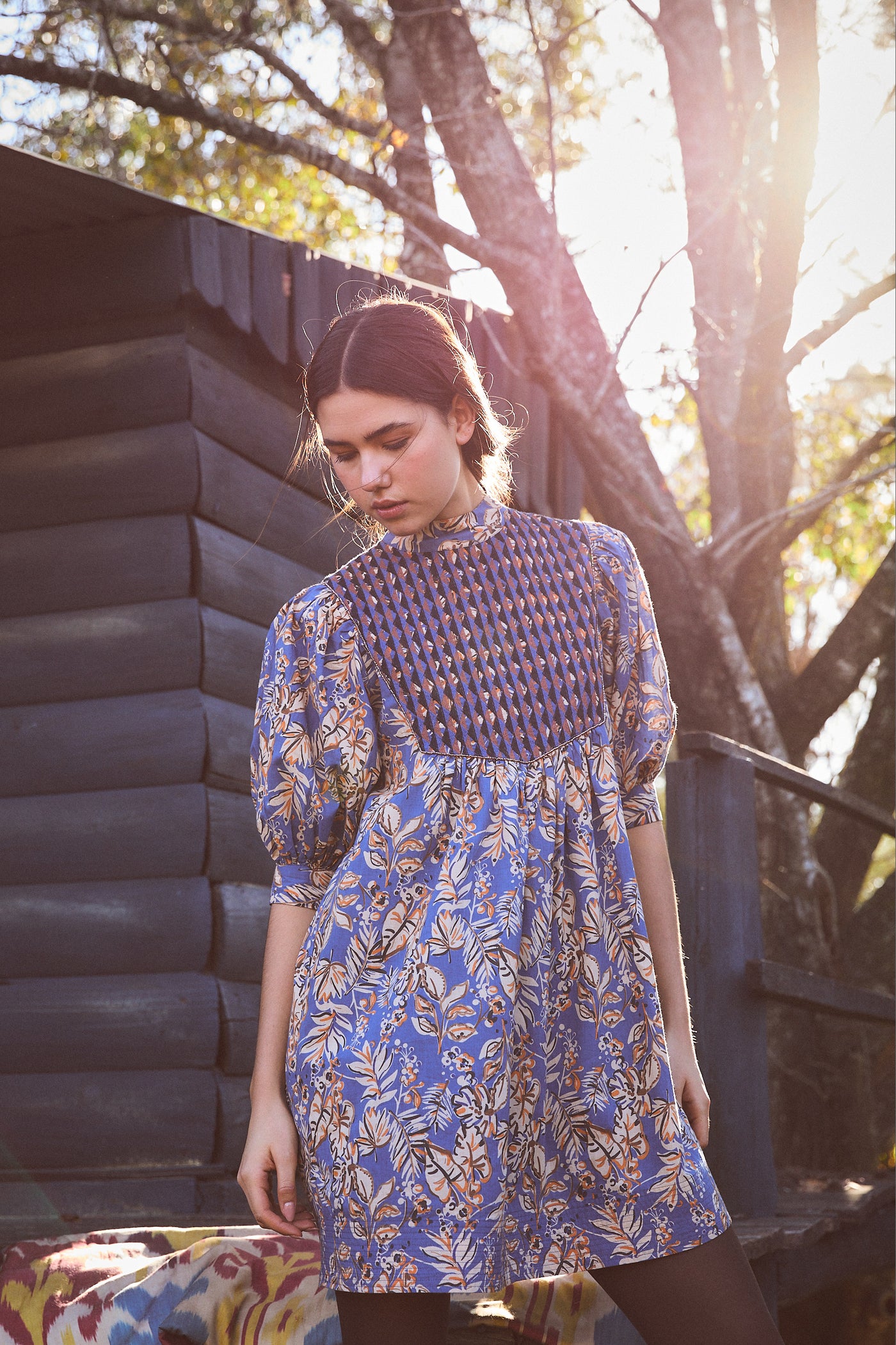 EMB JAMELIA SHORT DRESS CHITTO BLUE