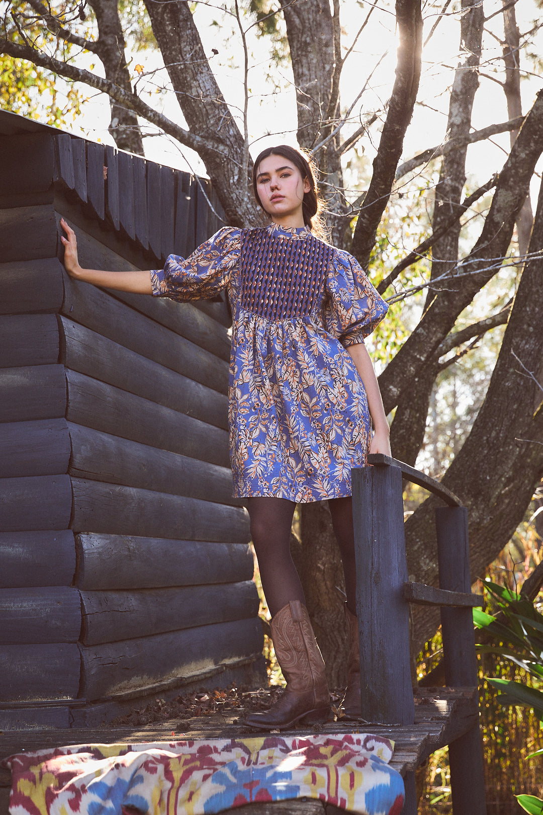 EMB JAMELIA SHORT DRESS CHITTO BLUE – Ros-Garden