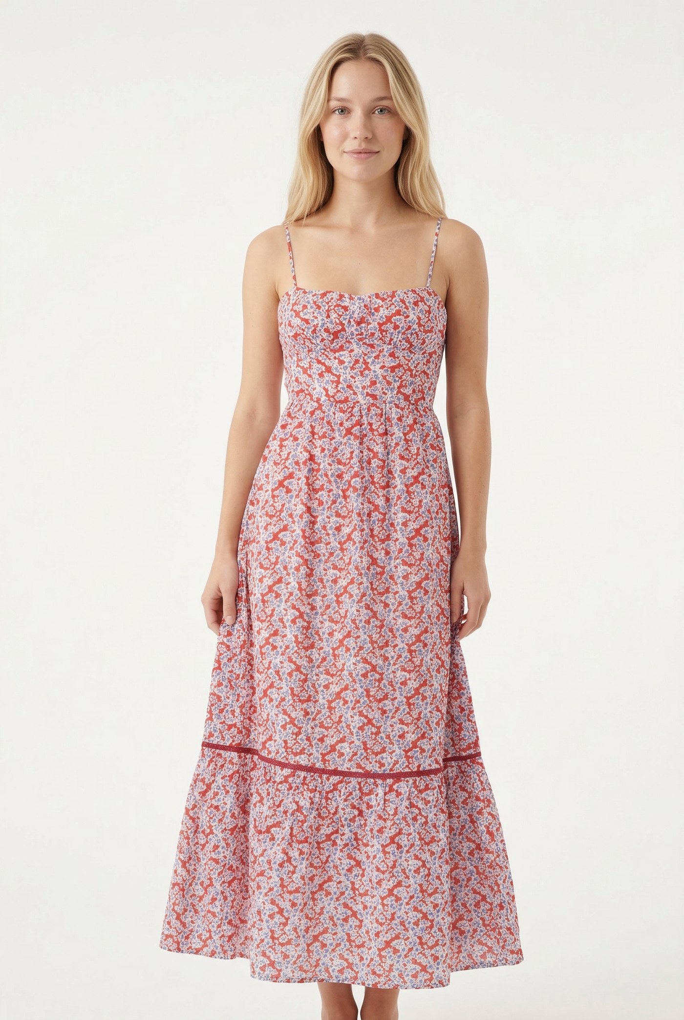 FLYNN MAXI DRESS BOTAN RED  Ros-Garden