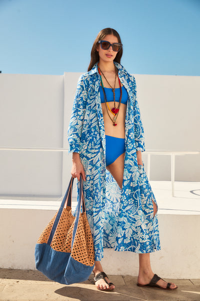 FARRAH LONG KURTA LAIKA BLUE