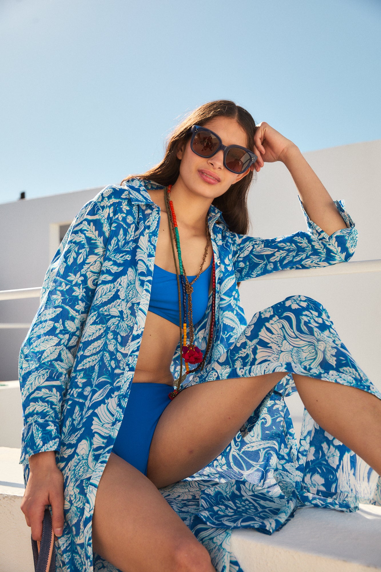 FARRAH LONG KURTA LAIKA BLUE