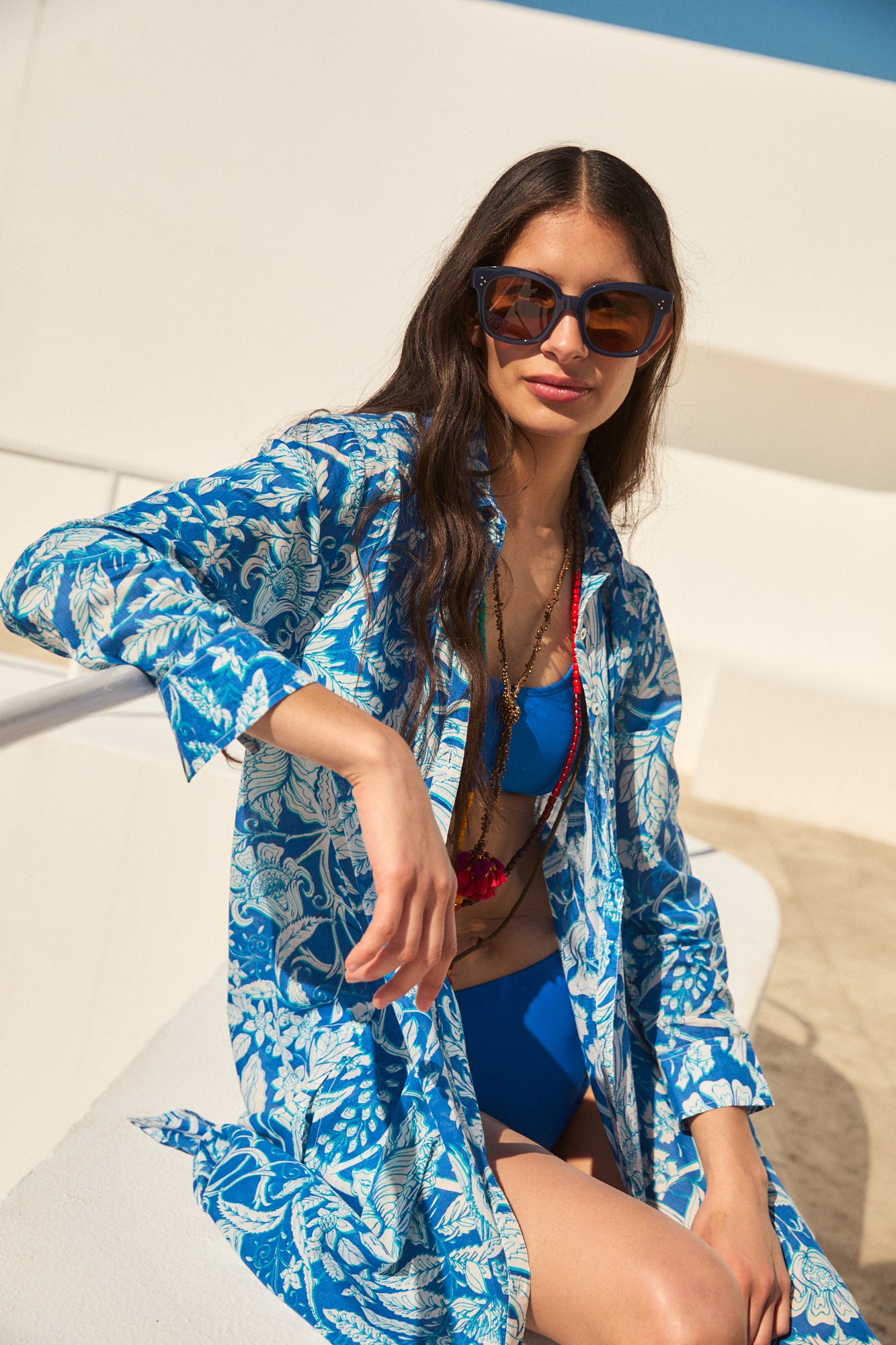 FARRAH LONG KURTA LAIKA BLUE