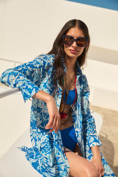 FARRAH LONG KURTA LAIKA BLUE