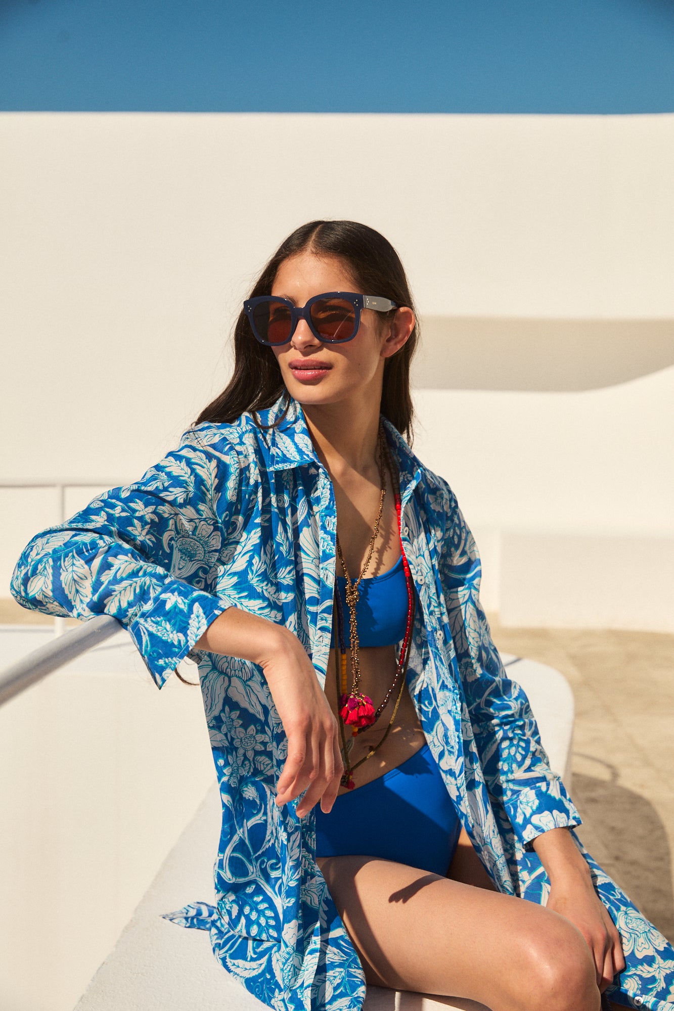 FARRAH LONG KURTA LAIKA BLUE