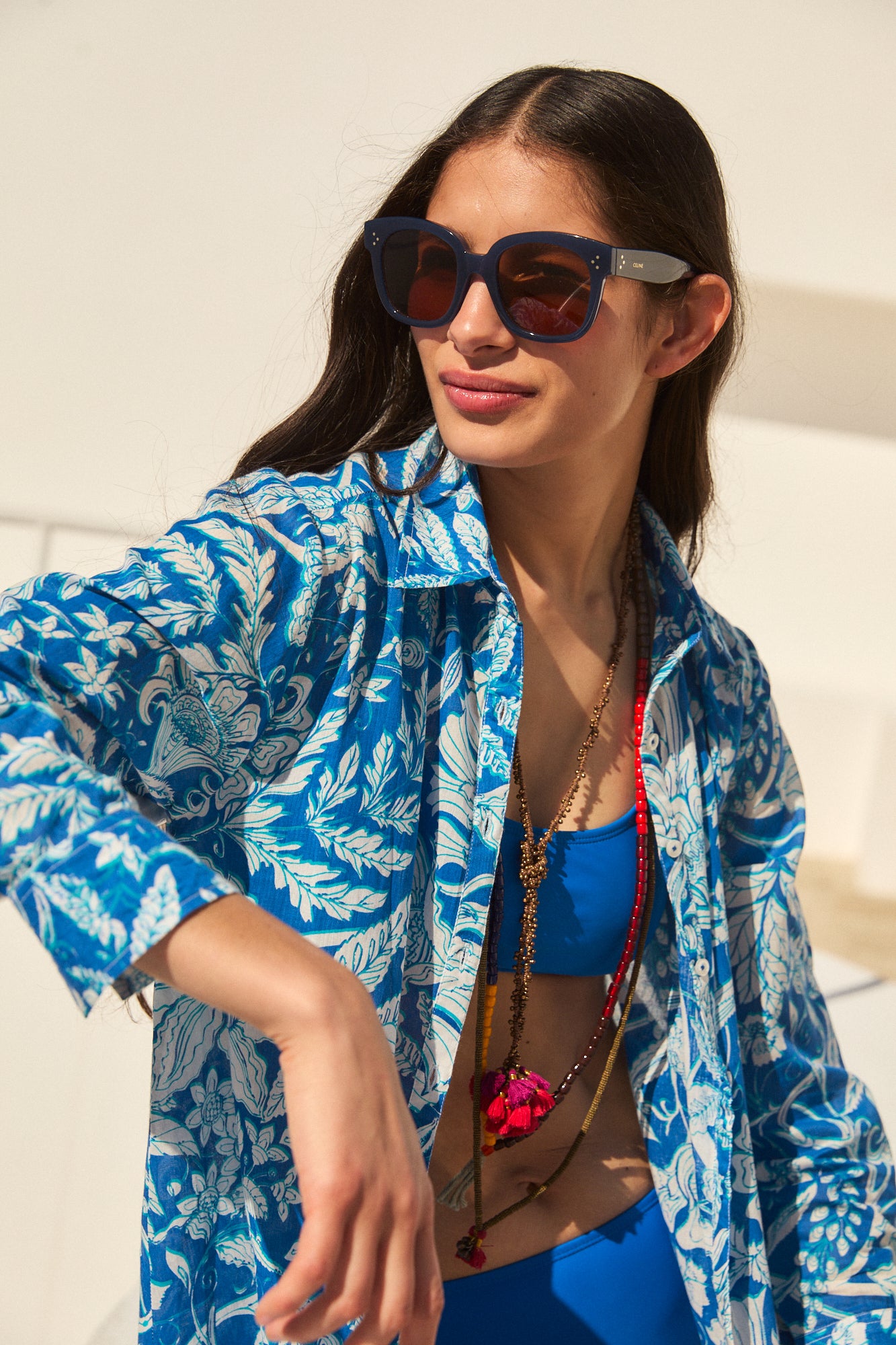 FARRAH LONG KURTA LAIKA BLUE