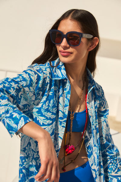 FARRAH LONG KURTA LAIKA BLUE