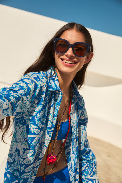 FARRAH LONG KURTA LAIKA BLUE