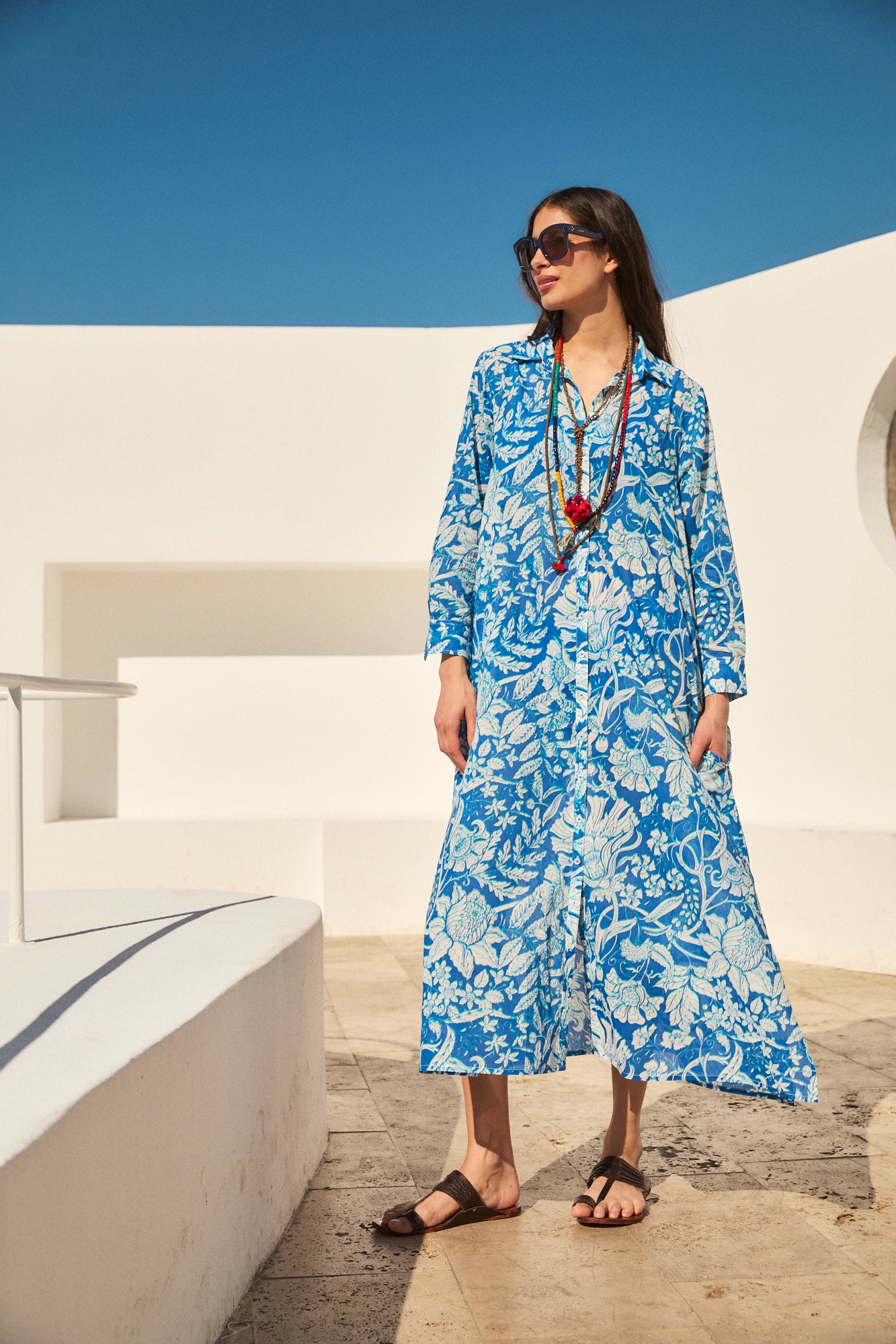 FARRAH LONG KURTA LAIKA BLUE