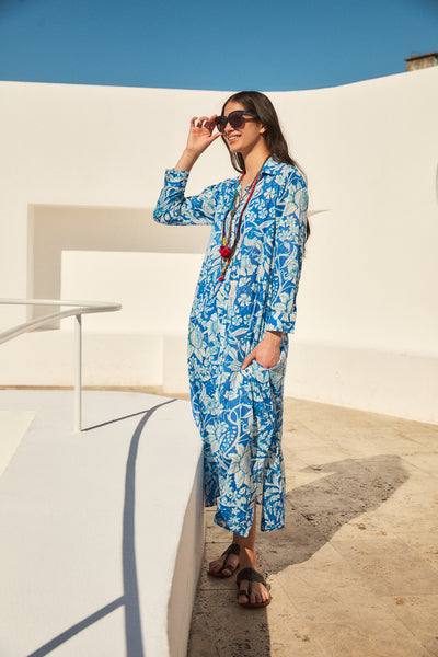 FARRAH LONG KURTA LAIKA BLUE