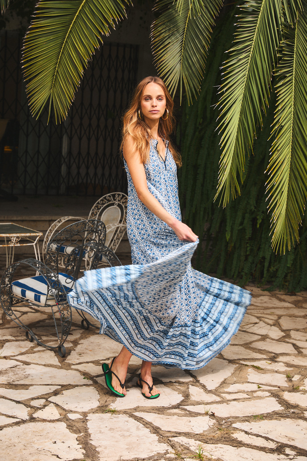 SOFIA MAXI DRESS FLORZINHA BLUE – Ros-Garden