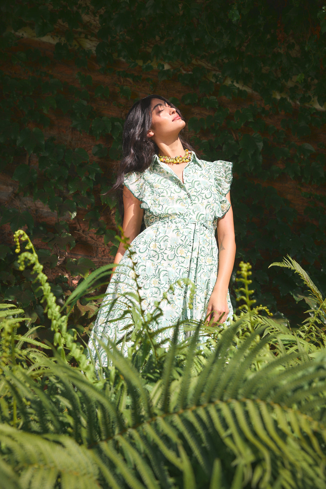 ERNESTINE MAXI DRESS BLUMENAU GREEN – Ros-Garden