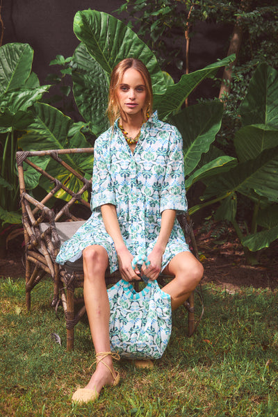 DEAUVILLE SHORT DRESS TERESINIA GREEN