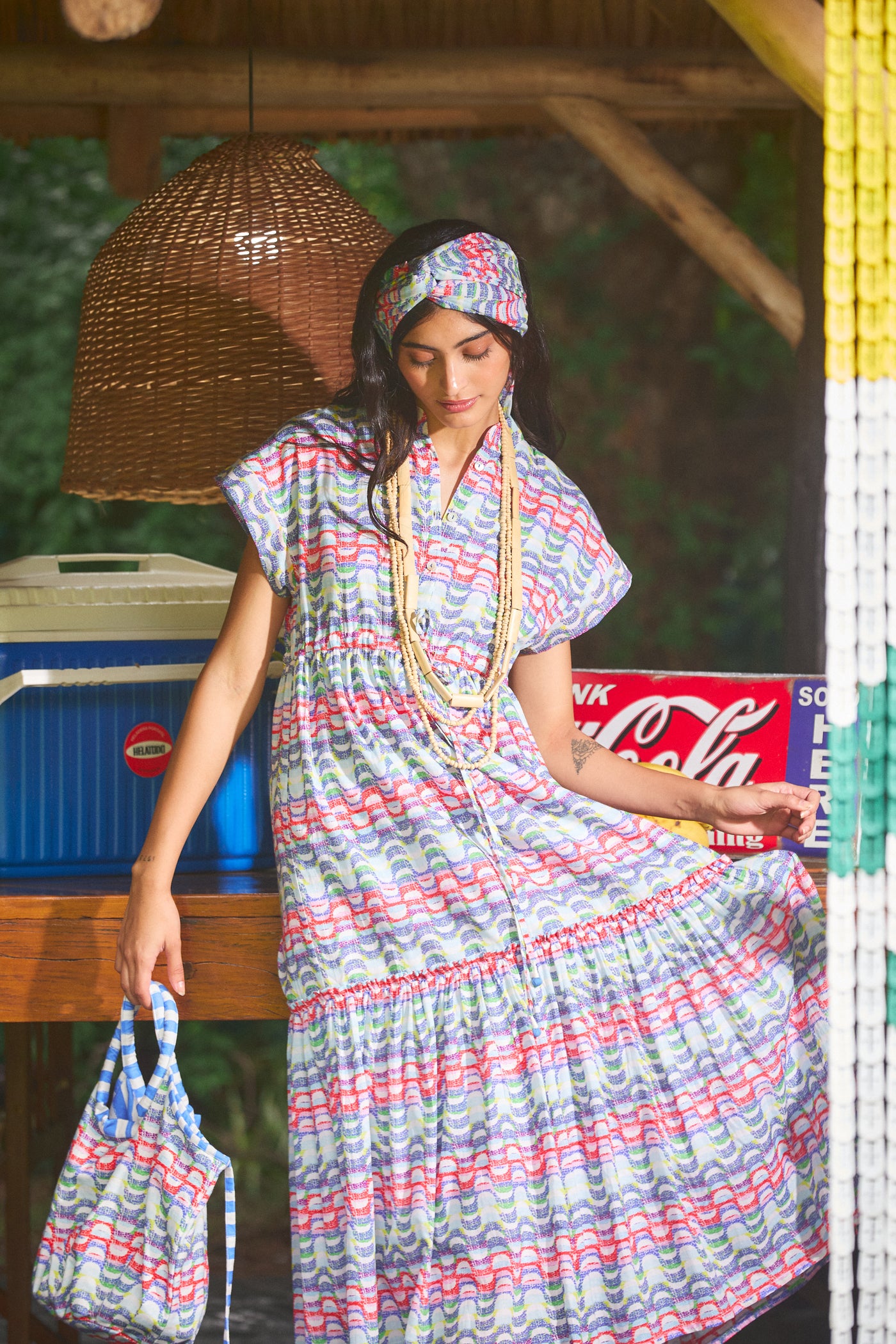 MUMI MIDI DRESS COPACABANA BLUE