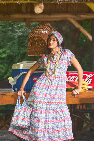 MUMI MIDI DRESS COPACABANA BLUE