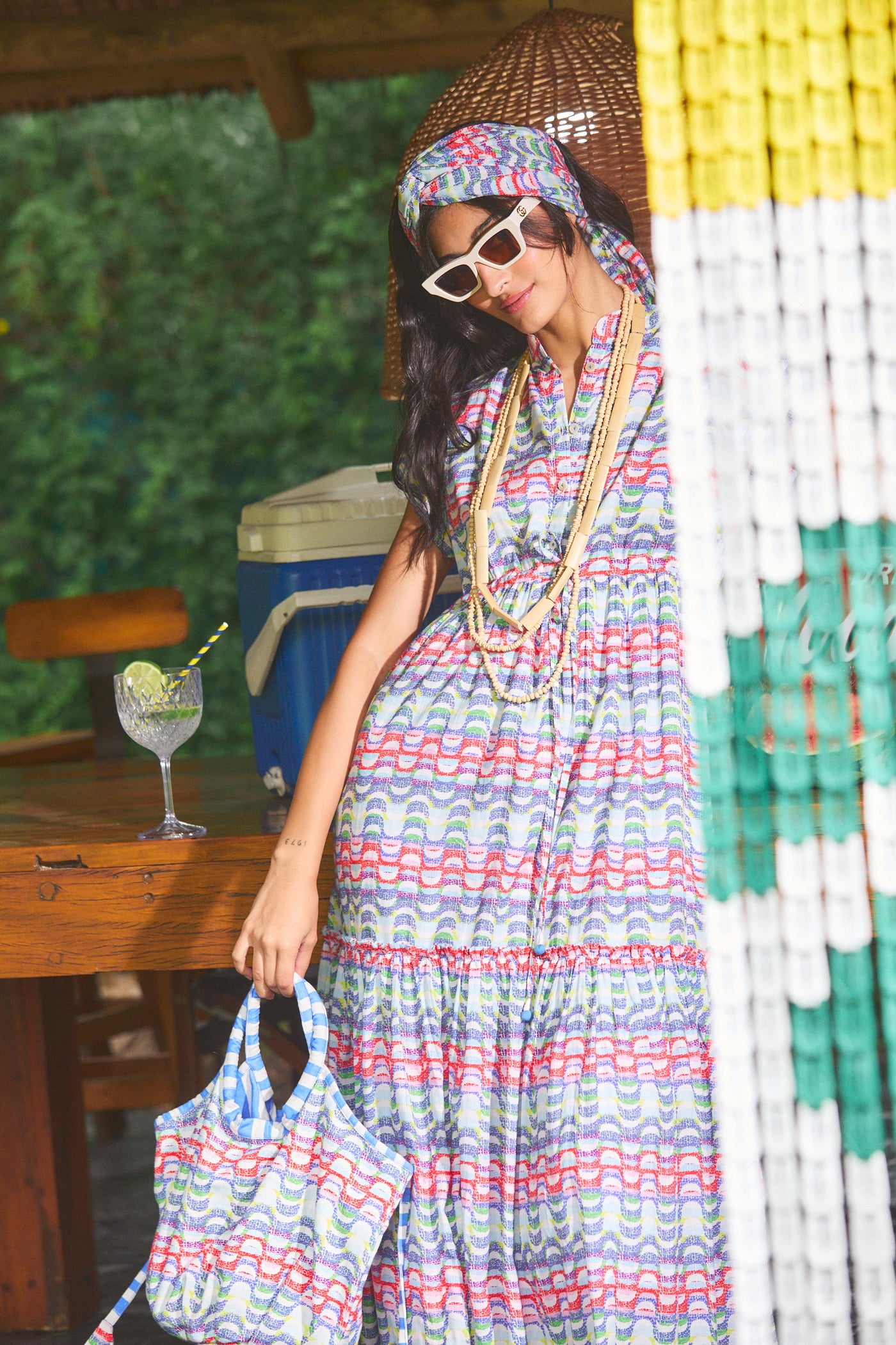 MUMI MIDI DRESS COPACABANA BLUE
