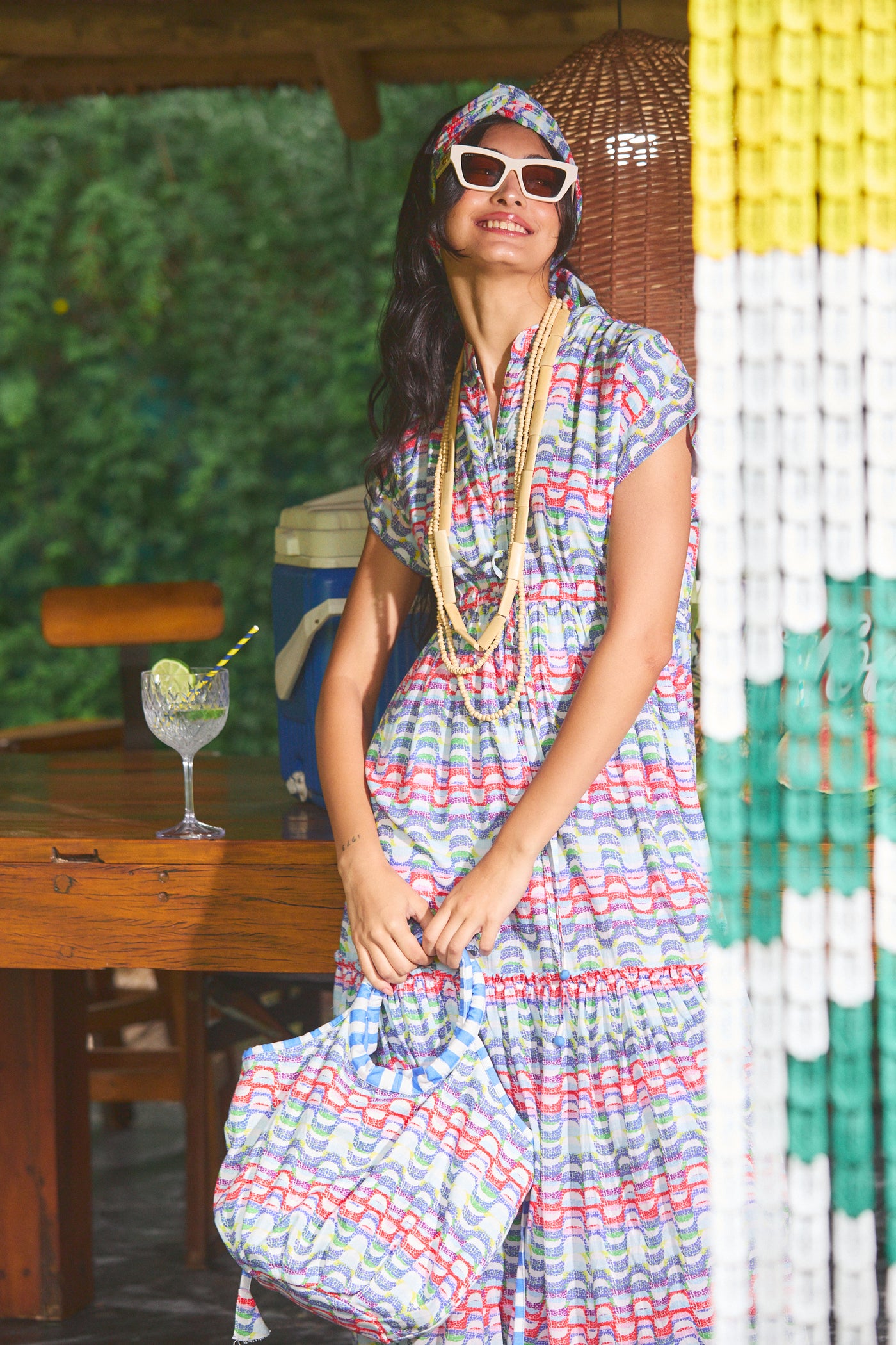 MUMI MIDI DRESS COPACABANA BLUE