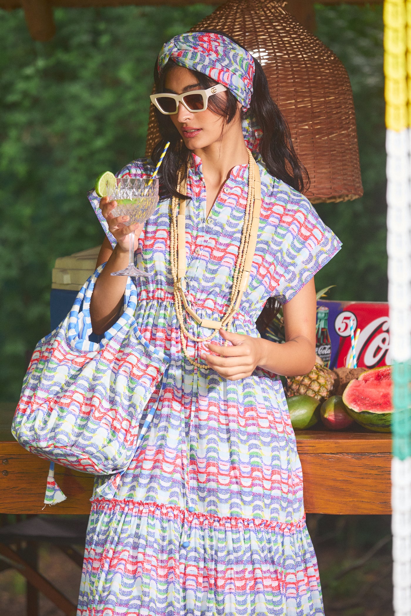 MUMI MIDI DRESS COPACABANA BLUE