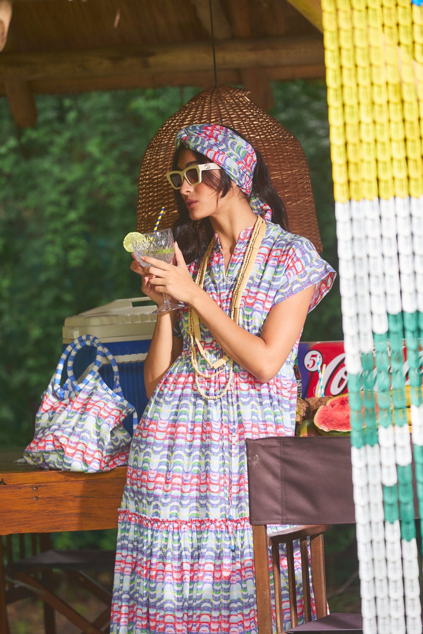 MUMI MIDI DRESS COPACABANA BLUE