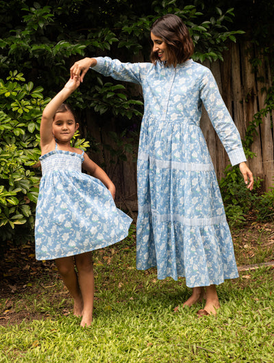 MAINE GIRLS DRESS CONDOLINA LIGHT BLUE