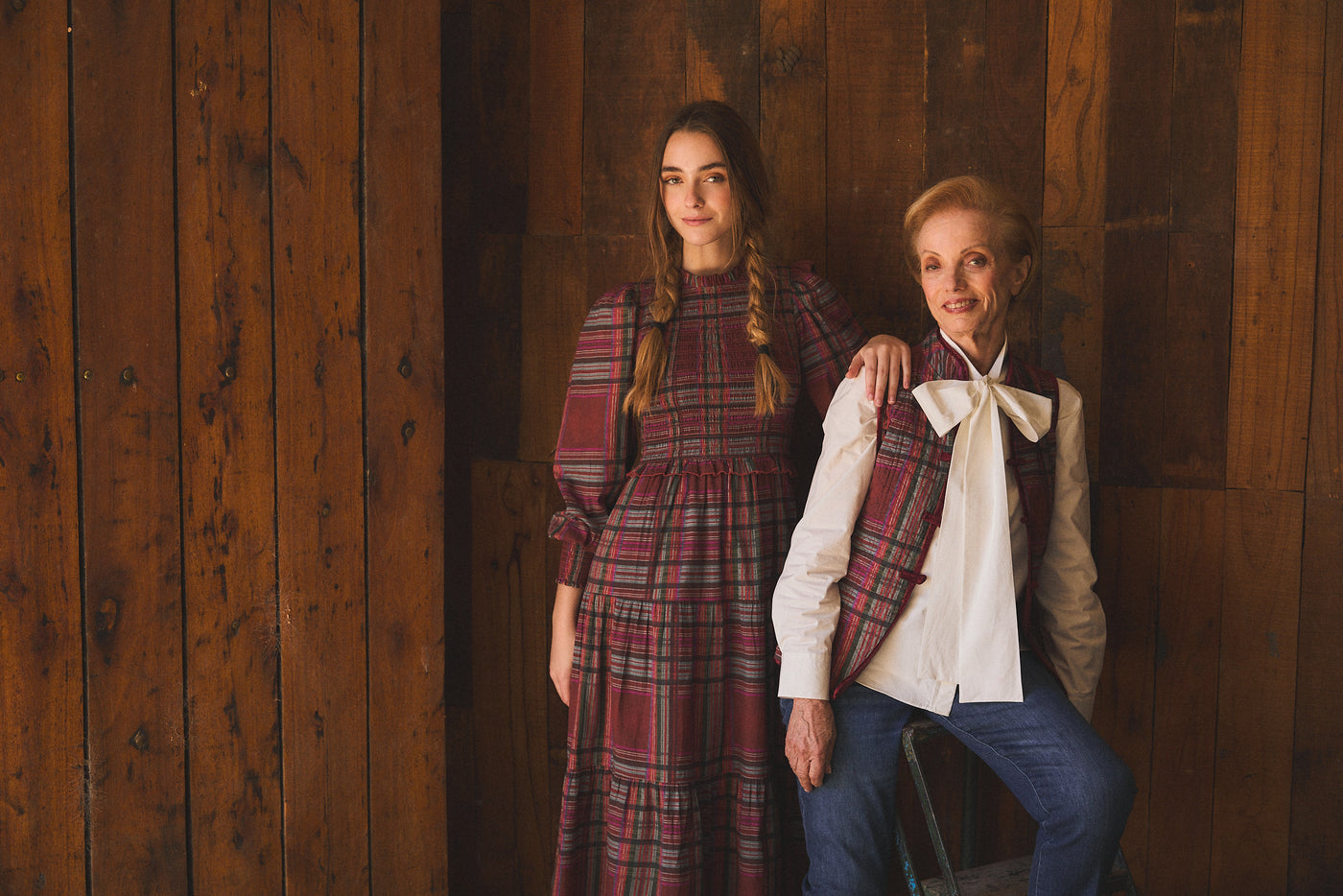 IVY MAXI DRESS PLAID RED