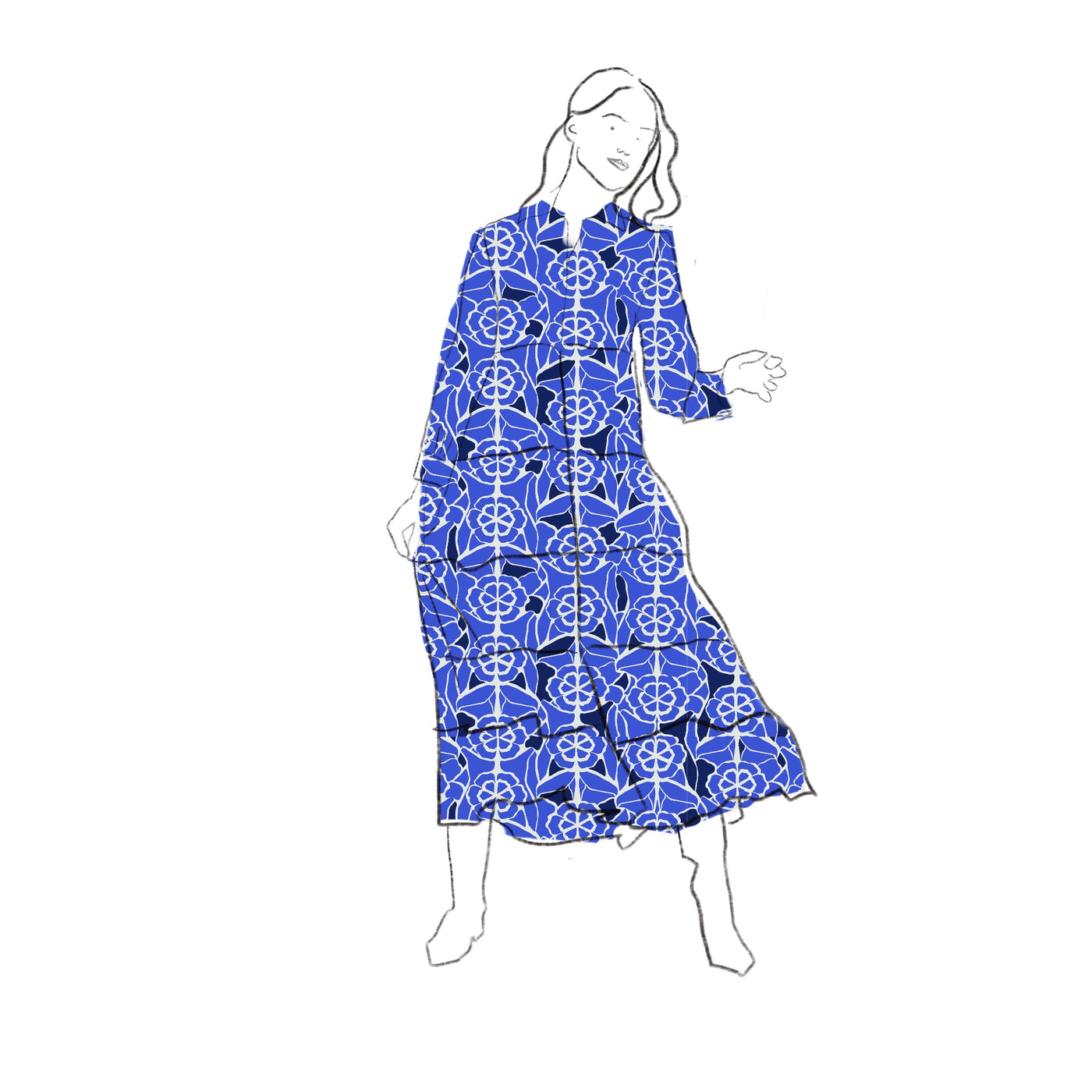 JINETTE DRESS OAHU BLUE