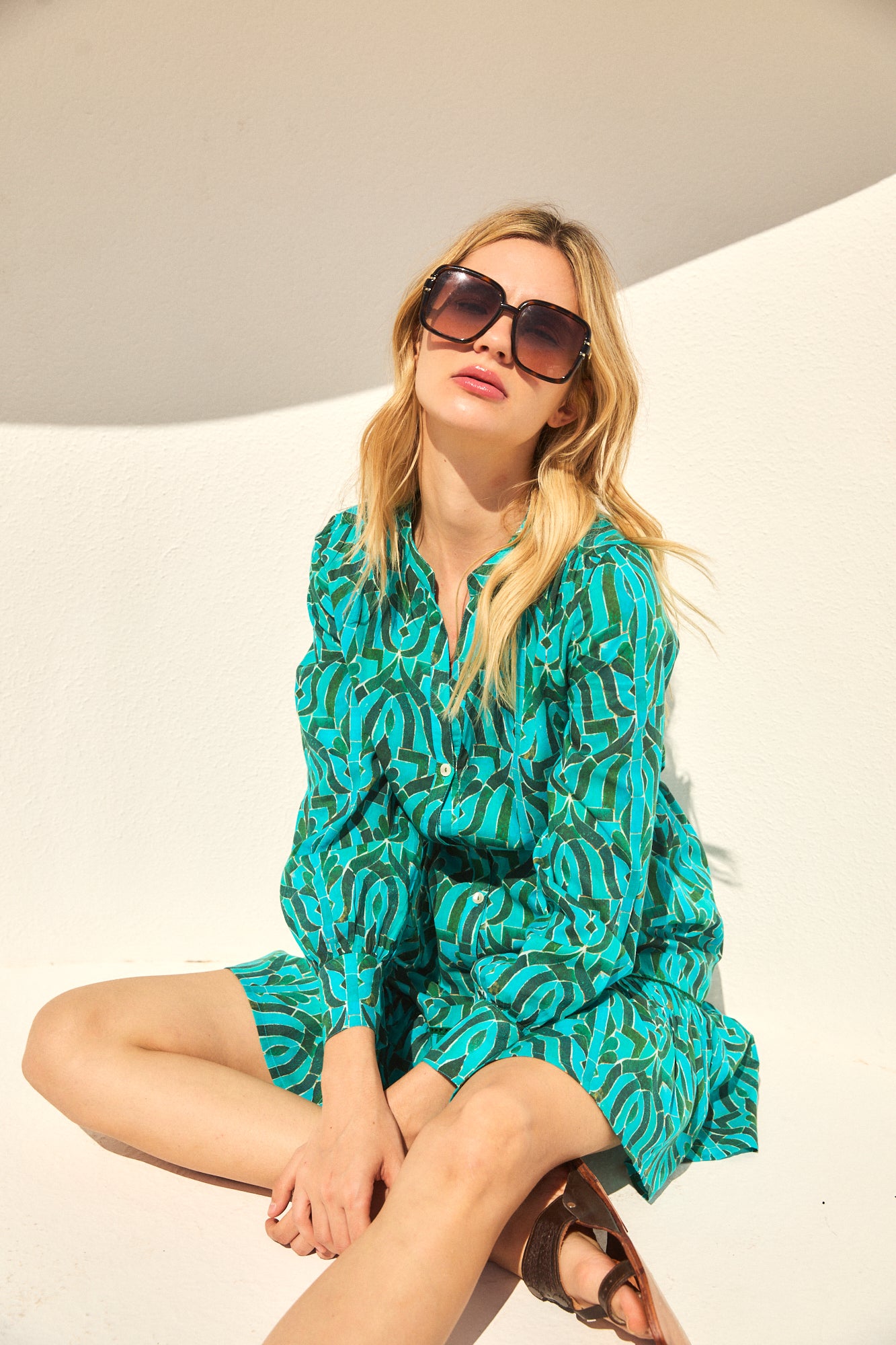 INES SHORT DRESS SORAYA GREEN