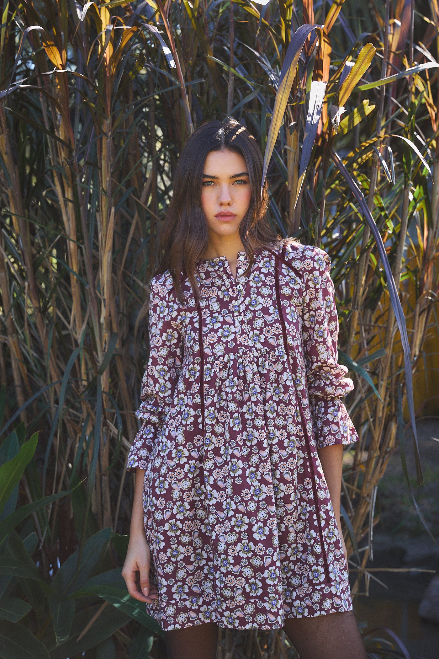 JESSE SHORT DRESS HANIA BROWN