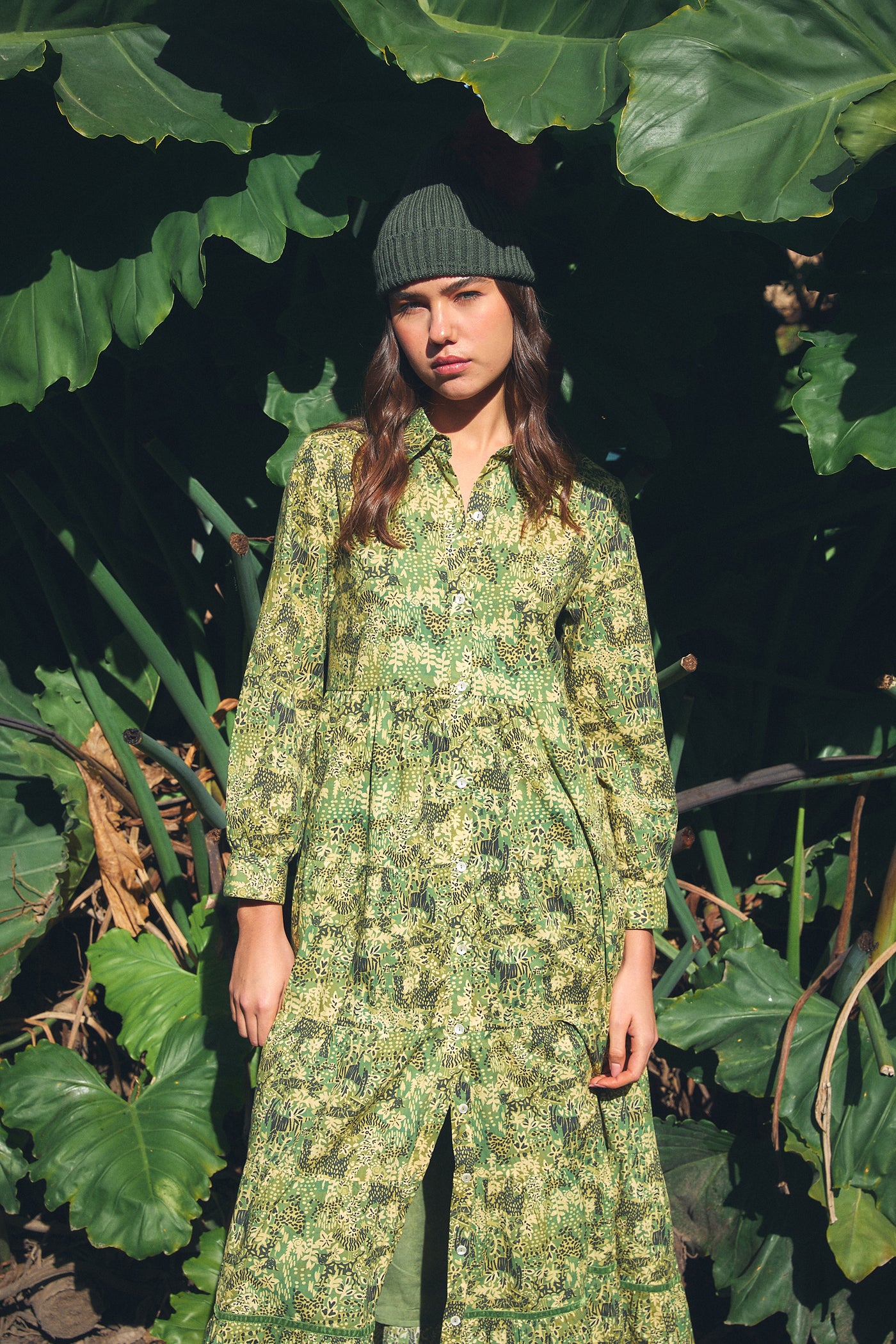 JINETTE MAXI DRESS TIGER GREEN