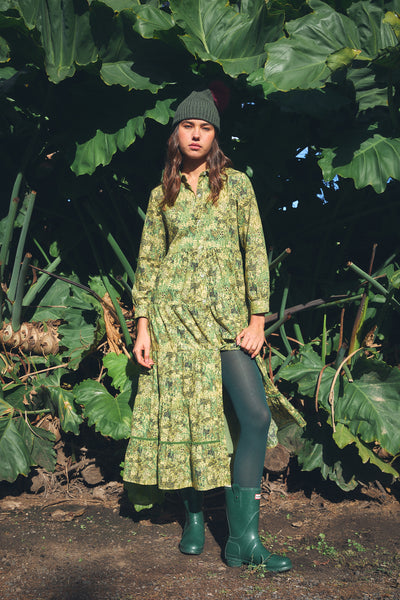 JINETTE MAXI DRESS TIGER GREEN