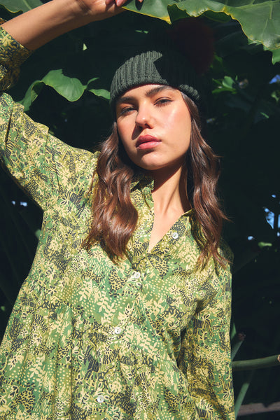 JINETTE MAXI DRESS TIGER GREEN