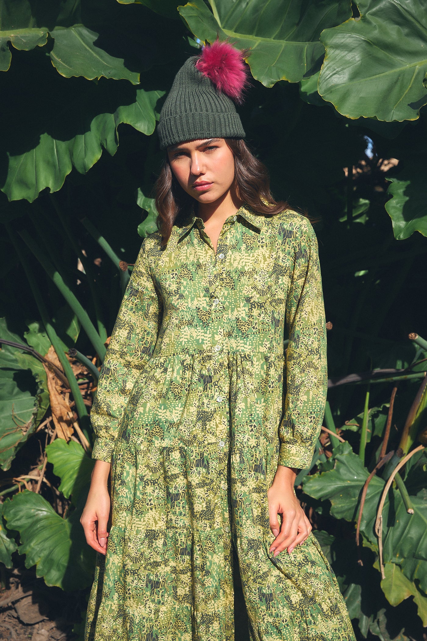JINETTE MAXI DRESS TIGER GREEN