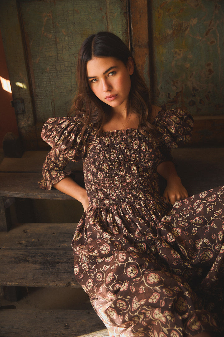 JOCELYN MAXI DRESS BHIM BROWN – Ros-Garden