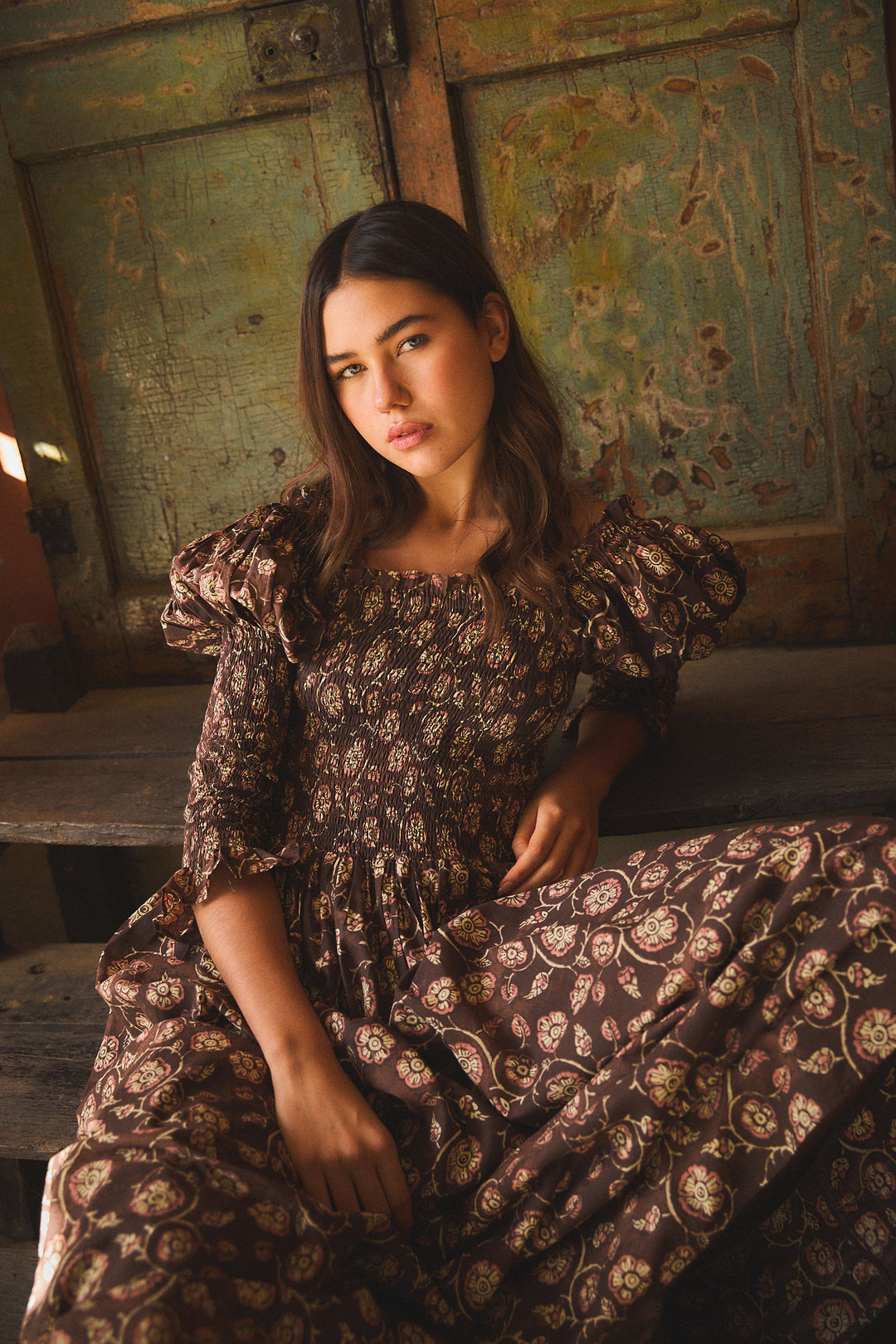 JOCELYN MAXI DRESS BHIM BROWN – Ros-Garden