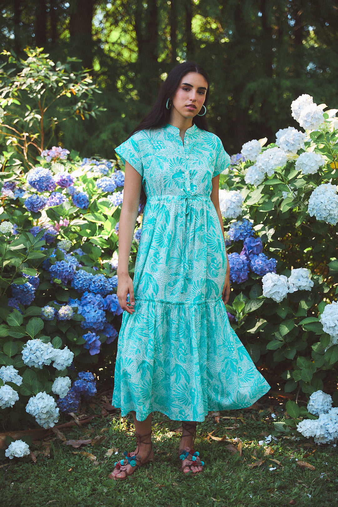 MUMI MIDI DRESS LUSH ISLAND GREEN – Ros-Garden