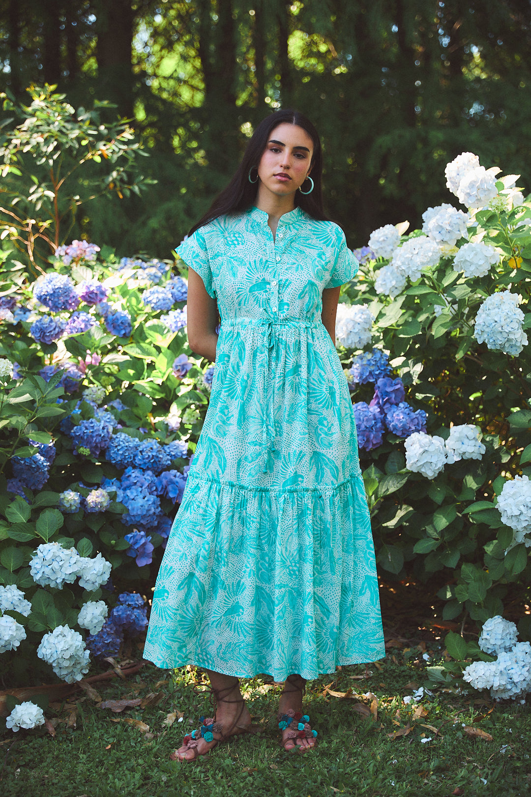 lush dress MUMI MIDI ISLAND GREEN GREEN / LUSH ISLAND / XS wedding guests Size:11-11,5 US / 42 Rose Print Mini Hoco group_Ellora Embellished Mini Dress