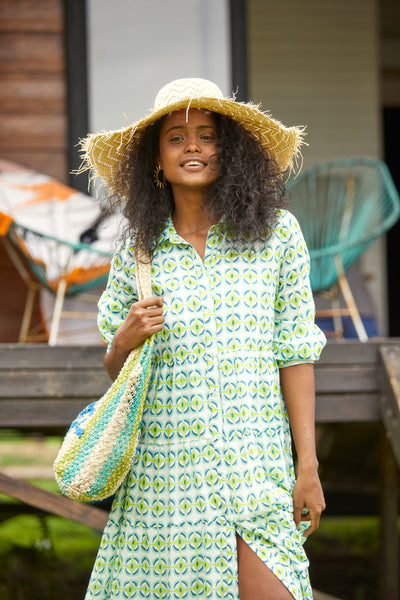 JINETTE MAXI DRESS CALI AQUA