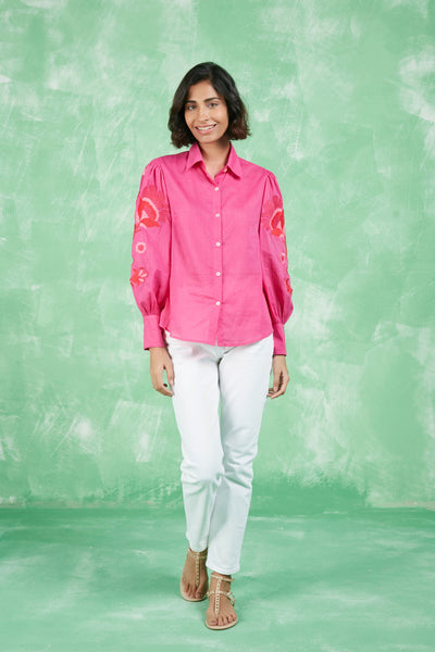 EMBROIDERED NORWAY SHIRT MAGENTA