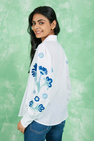 EMBROIDERED NORWAY SHIRT WHITE