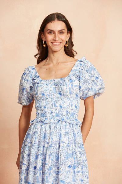 PERCY MIDI DRESS ANAPLOIS BLUE