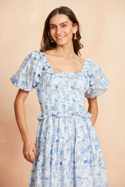 PERCY MIDI DRESS ANAPLOIS BLUE