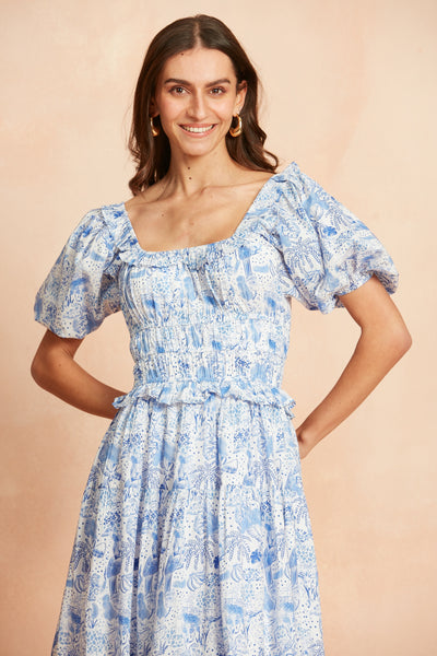 PERCY MIDI DRESS ANAPLOIS BLUE