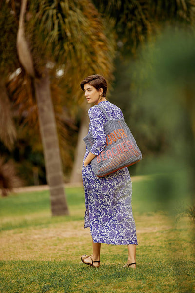 ASHA LONG KURTA HIBISCUS BLUE