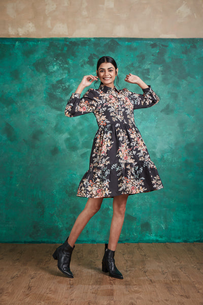 ROMY SHORT DRESS GERMAINE BLACK