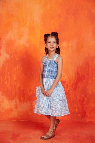 POLLY GIRLS DRESS LUCRECIA BLUE