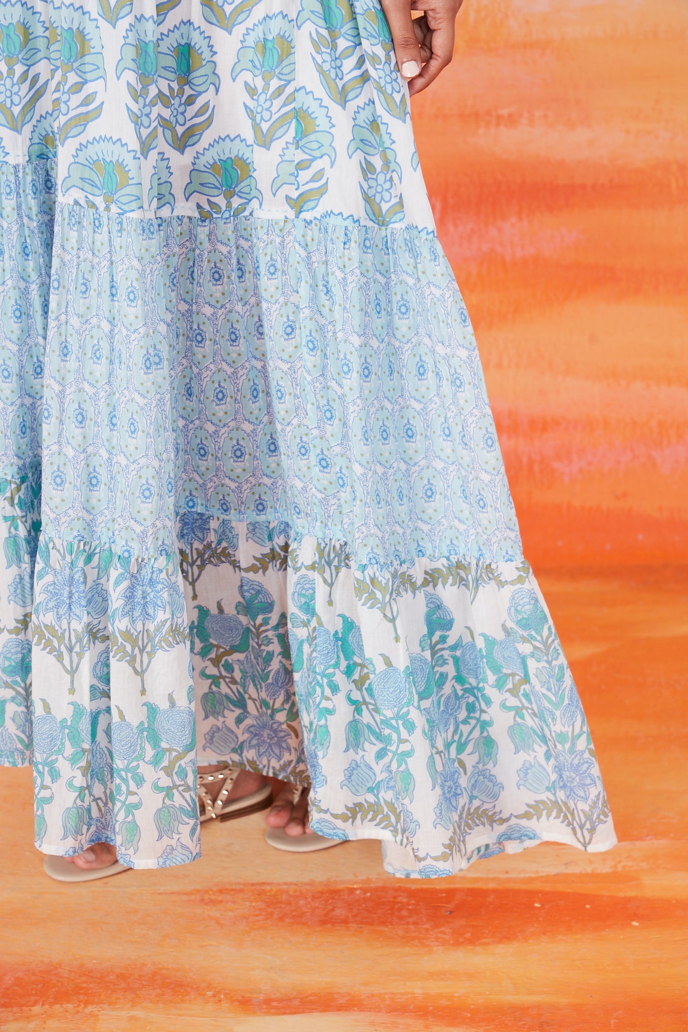 SOFIA MAXI DRESS MIXCO LIGHT BLUE