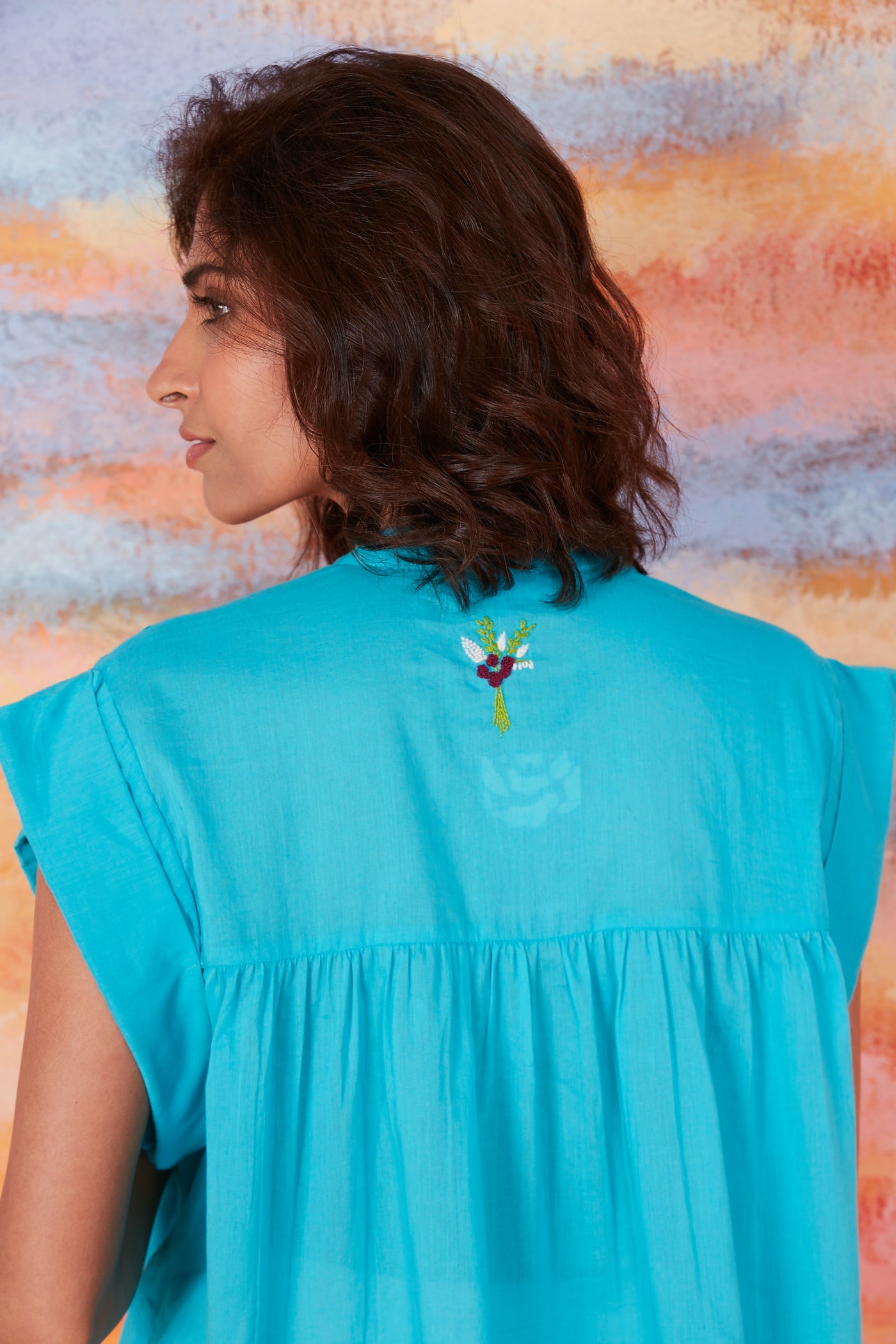 NINI TOP SOLID TURQUOISE