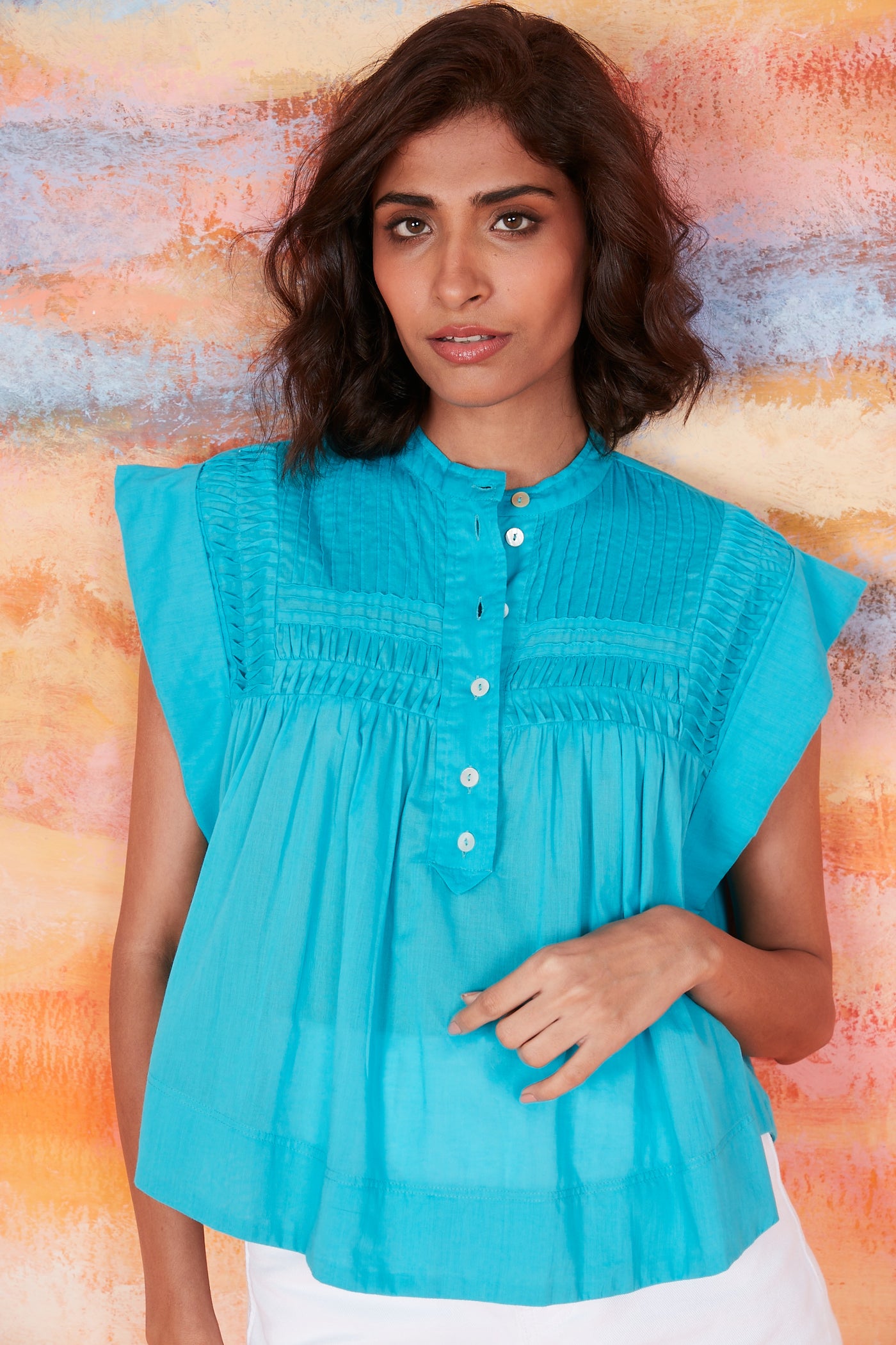 NINI TOP SOLID TURQUOISE