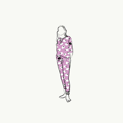 PIPPA WOMEN'S PAJAMA SET FLOCK LILAC